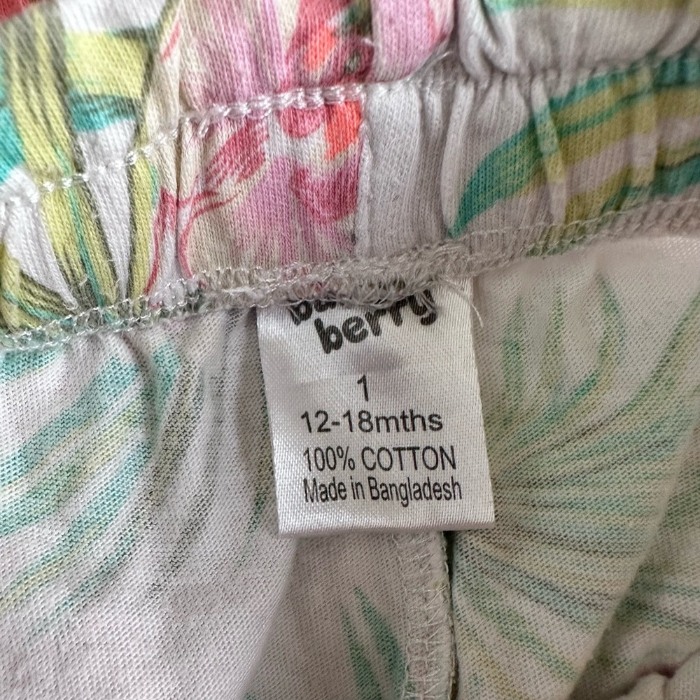 Baby Berry Cotton Shorts - Set of 2 - Elastic Waist - Size 1 / 12-18 Months - Picture 2 of 3